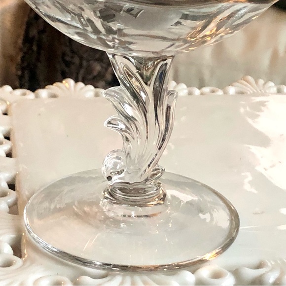 Vintage Fostoria Crystal Clear Glass BAROQUE Pattern Footed Comport Compote - Picture 4 of 8